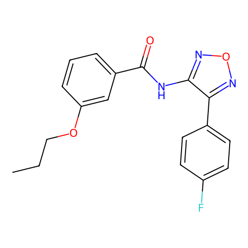 N-[4-(4-fluorophenyl)-1,2,5-oxadiazol-3-yl]-3-propoxybenzamide structure