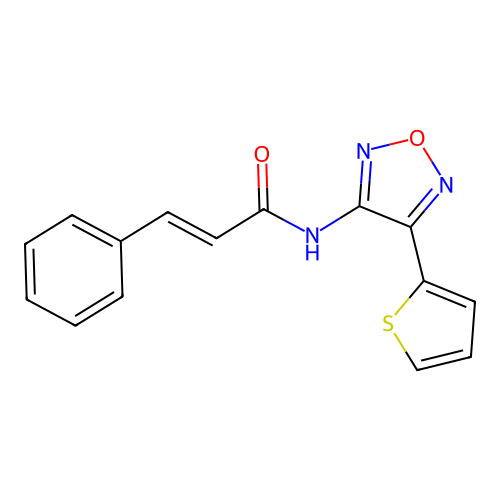 (2E)-3-phenyl-N-[4-(thiophen-2-yl)-1,2,5-oxadiazol-3-yl]prop-2-enamide structure