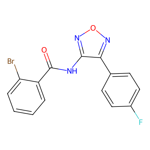 2-bromo-N-[4-(4-fluorophenyl)-1,2,5-oxadiazol-3-yl]benzamide structure