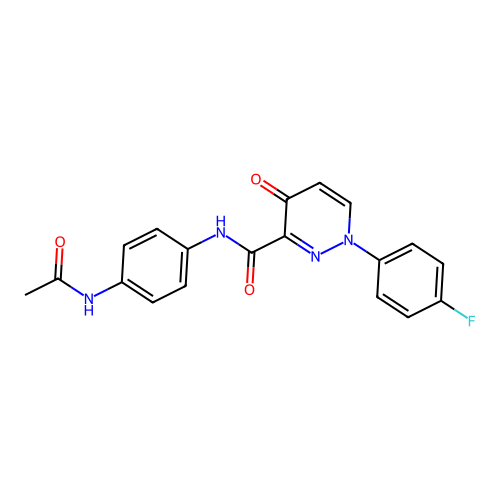 N-[4-(acetylamino)phenyl]-1-(4-fluorophenyl)-4-oxo-1,4-dihydropyridazine-3-carboxamide structure