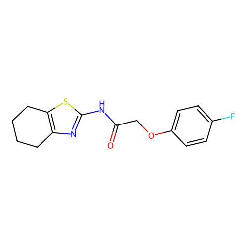 2-(4-fluorophenoxy)-N-(4,5,6,7-tetrahydro-1,3-benzothiazol-2-yl)acetamide structure