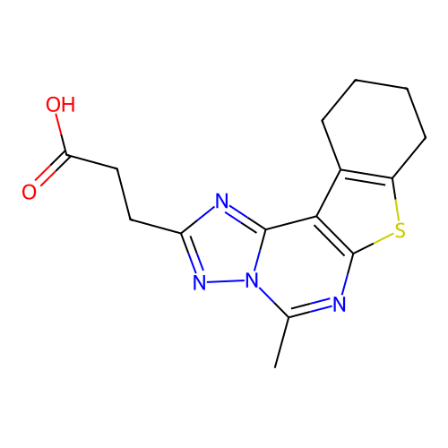3-(5-methyl-8,9,10,11-tetrahydro[1]benzothieno[3,2-e][1,2,4]triazolo[1,5-c]pyrimidin-2-yl)propanoic acid structure