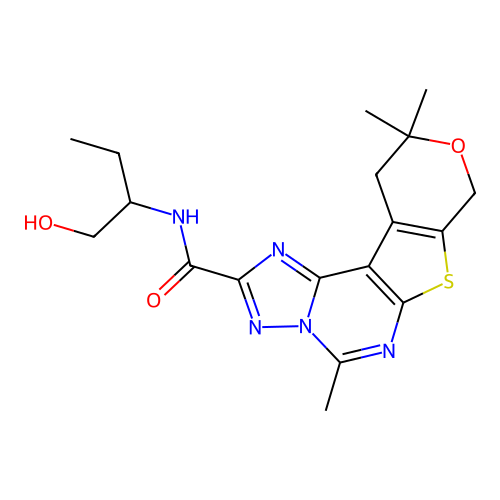 N-(1-hydroxybutan-2-yl)-5,10,10-trimethyl-10,11-dihydro-8H-pyrano[4',3':4,5]thieno[3,2-e][1,2,4]triazolo[1,5-c]pyrimidine-2-carboxamide structure