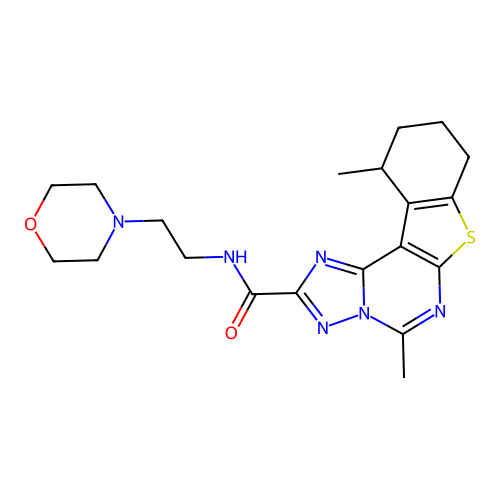 5,11-dimethyl-N-(2-morpholinoethyl)-8,9,10,11-tetrahydrobenzo[4,5]thieno[3,2-e][1,2,4]triazolo[1,5-c]pyrimidine-2-carboxamide structure