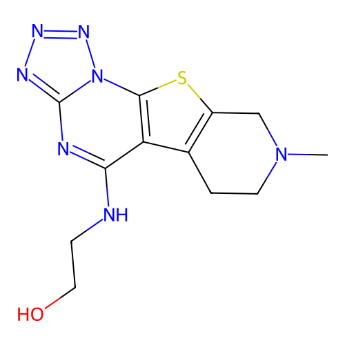 C12H15N7OS structure