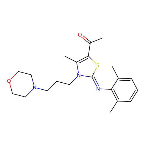 1-[2-(2,6-dimethylphenyl)imino-4-methyl-3-(3-morpholin-4-ylpropyl)-1,3-thiazol-5-yl]ethanone structure
