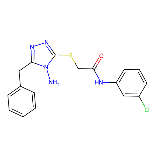 2-[(4-amino-5-benzyl-4H-1,2,4-triazol-3-yl)sulfanyl]-N-(3-chlorophenyl)acetamide structure