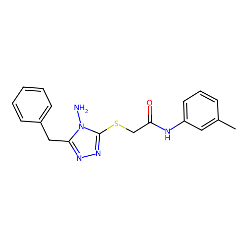 2-[(4-amino-5-benzyl-4H-1,2,4-triazol-3-yl)sulfanyl]-N-(3-methylphenyl)acetamide structure