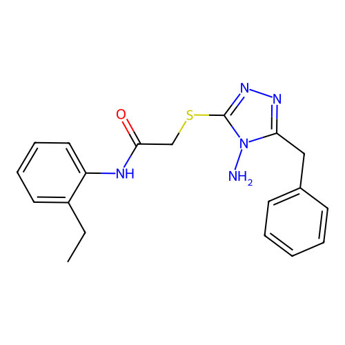 2-[(4-amino-5-benzyl-4H-1,2,4-triazol-3-yl)sulfanyl]-N-(2-ethylphenyl)acetamide structure
