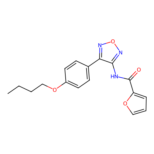 N-[4-(4-butoxyphenyl)-1,2,5-oxadiazol-3-yl]furan-2-carboxamide structure