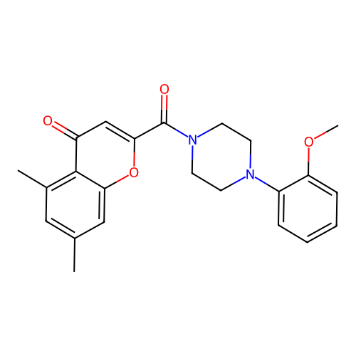 2-{[4-(2-methoxyphenyl)piperazin-1-yl]carbonyl}-5,7-dimethyl-4H-chromen-4-one structure