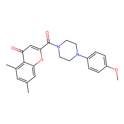 2-{[4-(4-methoxyphenyl)piperazin-1-yl]carbonyl}-5,7-dimethyl-4H-chromen-4-one structure