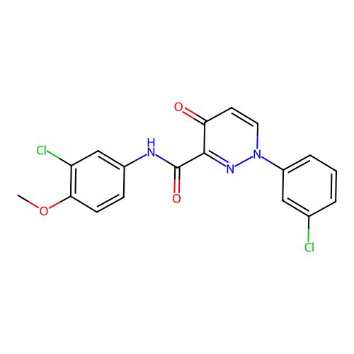 N-(3-chloro-4-methoxyphenyl)-1-(3-chlorophenyl)-4-oxo-1,4-dihydropyridazine-3-carboxamide structure
