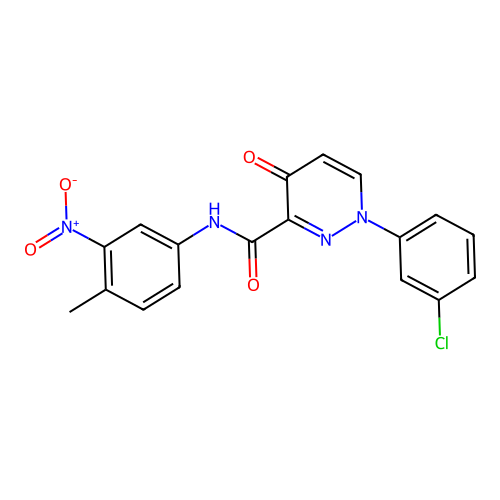 1-(3-chlorophenyl)-N-(4-methyl-3-nitrophenyl)-4-oxo-1,4-dihydropyridazine-3-carboxamide structure
