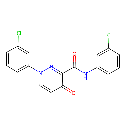 N,1-bis(3-chlorophenyl)-4-oxo-1,4-dihydropyridazine-3-carboxamide structure