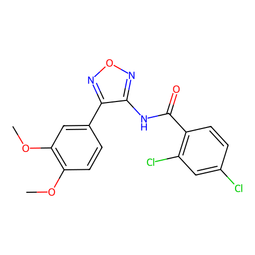 2,4-dichloro-N-[4-(3,4-dimethoxyphenyl)-1,2,5-oxadiazol-3-yl]benzamide structure
