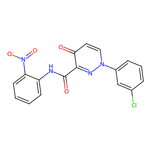 1-(3-chlorophenyl)-N-(2-nitrophenyl)-4-oxo-1,4-dihydropyridazine-3-carboxamide structure