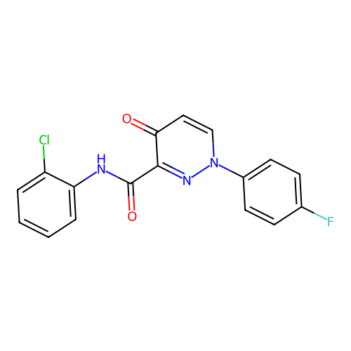 N-(2-chlorophenyl)-1-(4-fluorophenyl)-4-oxo-1,4-dihydropyridazine-3-carboxamide structure