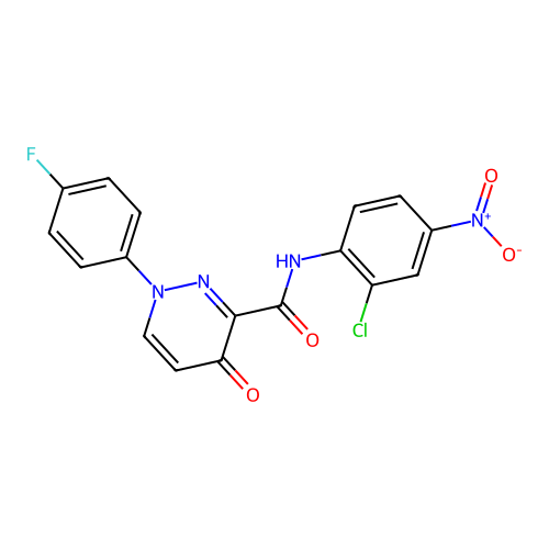 N-(2-chloro-4-nitrophenyl)-1-(4-fluorophenyl)-4-oxo-1,4-dihydropyridazine-3-carboxamide structure