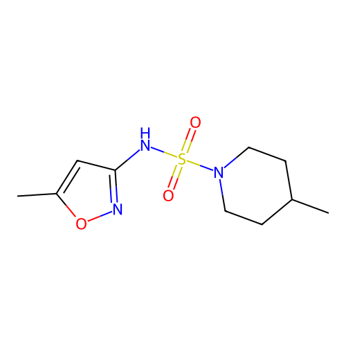 4-methyl-N-(5-methyl-3-isoxazolyl)-1-piperidinesulfonamide structure
