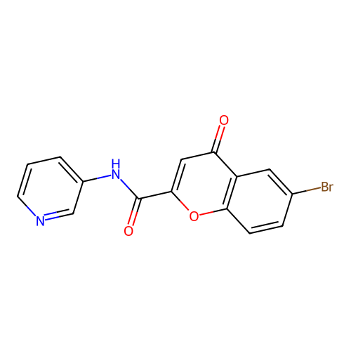 6-bromo-4-oxo-N-(pyridin-3-yl)-4H-chromene-2-carboxamide structure