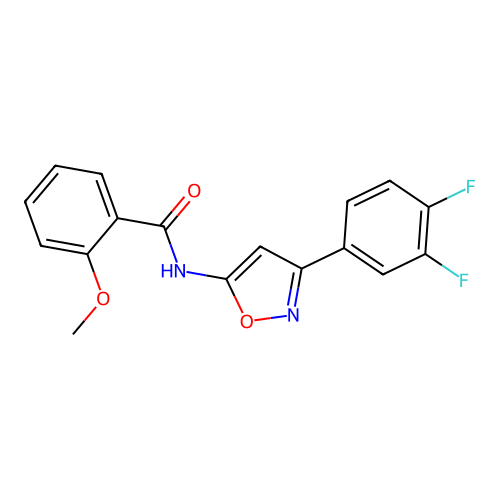 N-[3-(3,4-difluorophenyl)-1,2-oxazol-5-yl]-2-methoxybenzamide structure