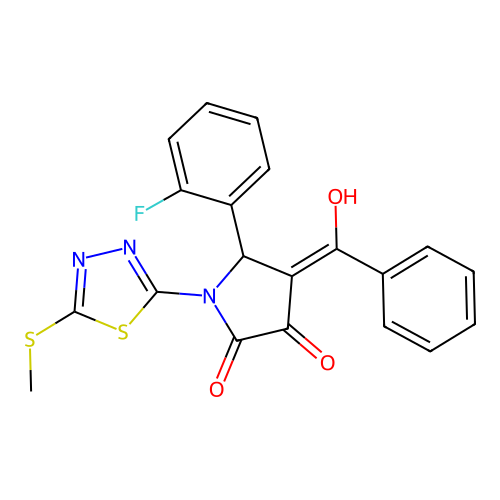4-benzoyl-5-(2-fluorophenyl)-3-hydroxy-1-[5-(methylsulfanyl)-1,3,4-thiadiazol-2-yl]-2,5-dihydro-1H-pyrrol-2-one structure