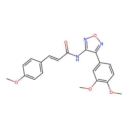 (2E)-N-[4-(3,4-dimethoxyphenyl)-1,2,5-oxadiazol-3-yl]-3-(4-methoxyphenyl)prop-2-enamide structure