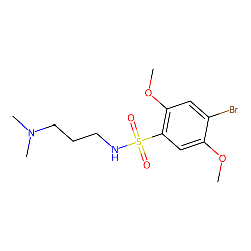 4-bromo-N-(3-(dimethylamino)propyl)-2,5-dimethoxybenzenesulfonamide structure