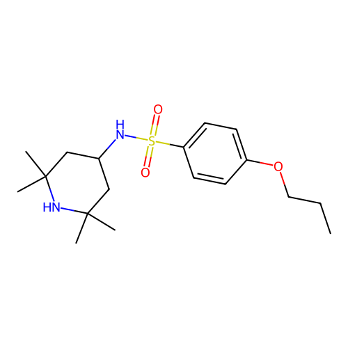 4-propoxy-N-(2,2,6,6-tetramethylpiperidin-4-yl)benzenesulfonamide structure
