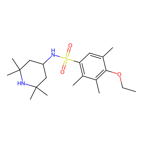 4-ethoxy-2,3,5-trimethyl-N-(2,2,6,6-tetramethylpiperidin-4-yl)benzenesulfonamide structure