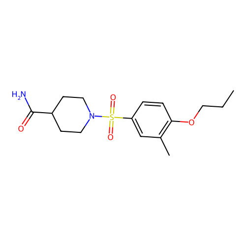 1-((3-Methyl-4-propoxyphenyl)sulfonyl)piperidine-4-carboxamide structure