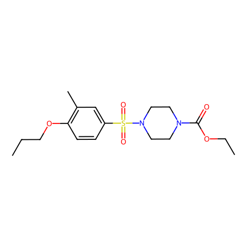 Ethyl 4-[(3-methyl-4-propoxyphenyl)sulfonyl]piperazinecarboxylate structure