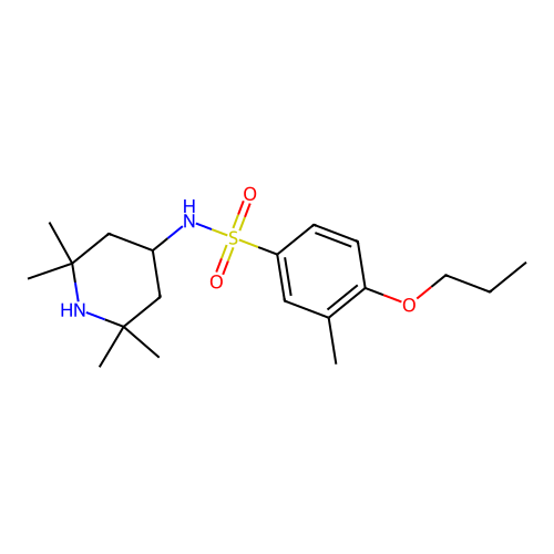 3-methyl-4-propoxy-N-(2,2,6,6-tetramethylpiperidin-4-yl)benzenesulfonamide structure