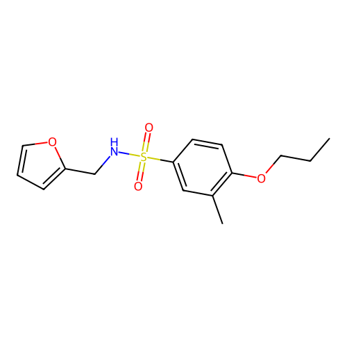 N-(furan-2-ylmethyl)-3-methyl-4-propoxybenzenesulfonamide structure