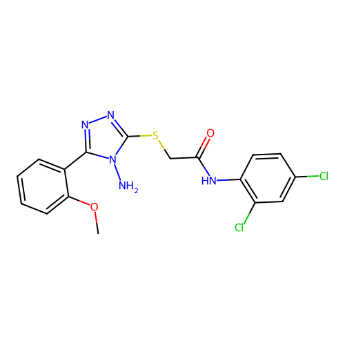 2-{[4-amino-5-(2-methoxyphenyl)-4H-1,2,4-triazol-3-yl]sulfanyl}-N-(2,4-dichlorophenyl)acetamide structure