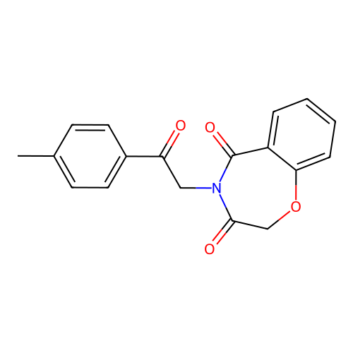 4-[2-(4-methylphenyl)-2-oxoethyl]-1,4-benzoxazepine-3,5(2H,4H)-dione structure