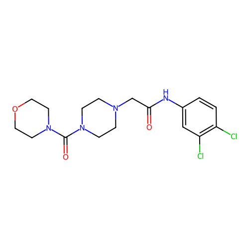 N-(3,4-dichlorophenyl)-2-[4-(morpholine-4-carbonyl)piperazin-1-yl]acetamide structure