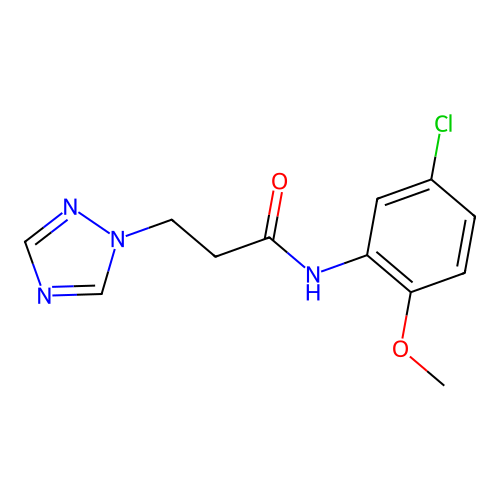 N-(5-chloro-2-methoxyphenyl)-3-(1H-1,2,4-triazol-1-yl)propanamide structure