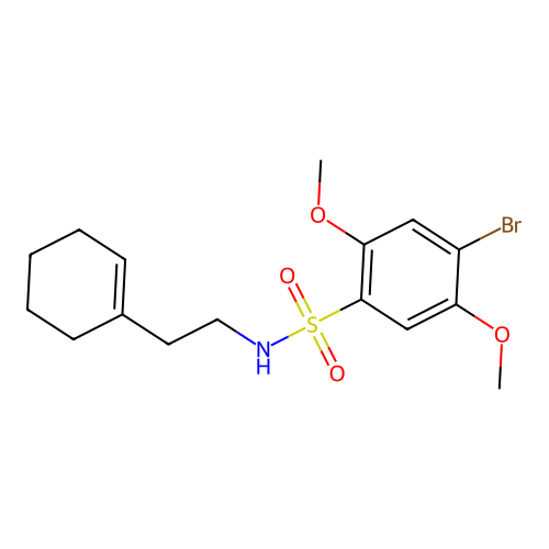 4-bromo-N-(2-(cyclohex-1-en-1-yl)ethyl)-2,5-dimethoxybenzenesulfonamide structure