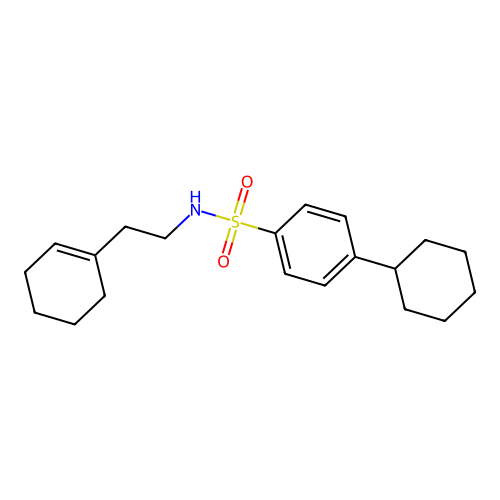 N-[2-(cyclohex-1-en-1-yl)ethyl]-4-cyclohexylbenzene-1-sulfonamide structure