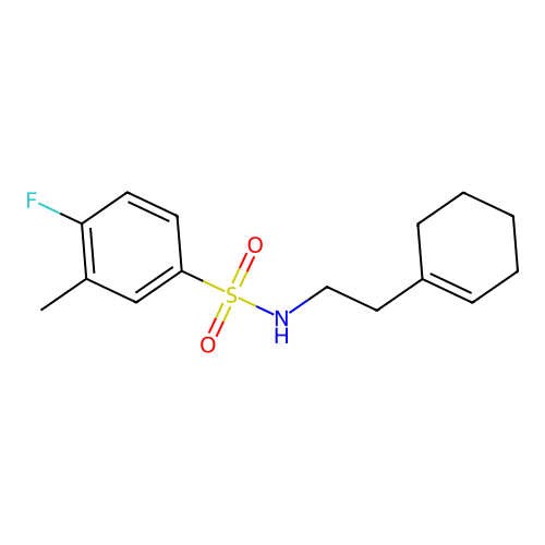 N-(2-(cyclohex-1-en-1-yl)ethyl)-4-fluoro-3-methylbenzenesulfonamide structure