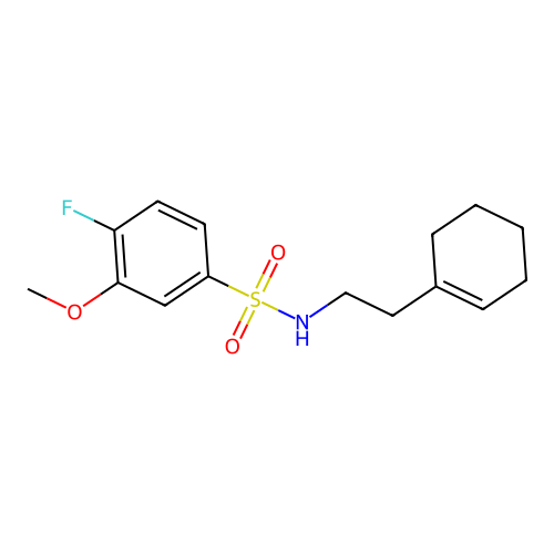 N-(2-(cyclohex-1-en-1-yl)ethyl)-4-fluoro-3-methoxybenzenesulfonamide structure