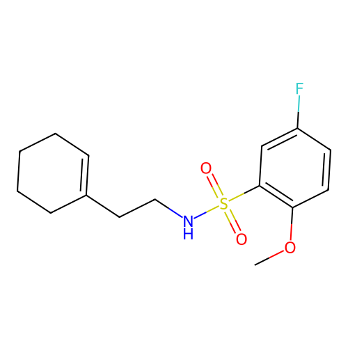 N-[2-(cyclohex-1-en-1-yl)ethyl]-5-fluoro-2-methoxybenzene-1-sulfonamide structure