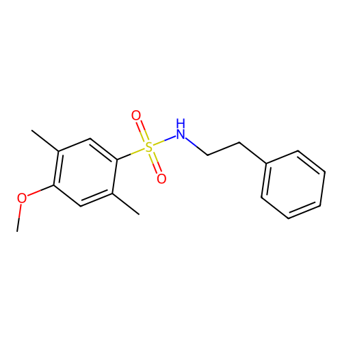 4-methoxy-2,5-dimethyl-N-(2-phenylethyl)benzenesulfonamide structure