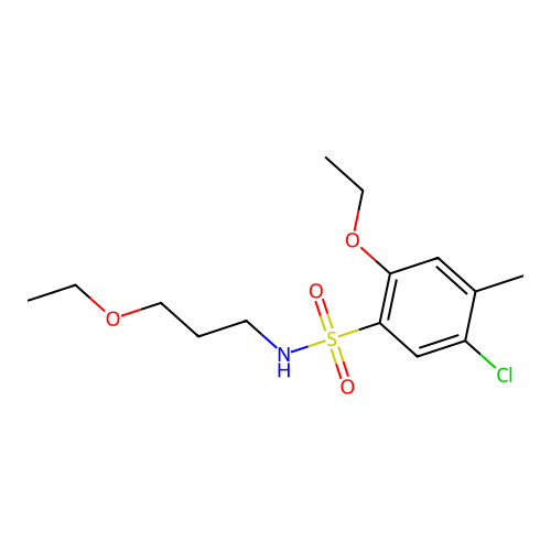 5-chloro-2-ethoxy-N-(3-ethoxypropyl)-4-methylbenzenesulfonamide structure
