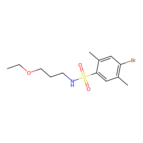 4-bromo-N-(3-ethoxypropyl)-2,5-dimethylbenzenesulfonamide structure