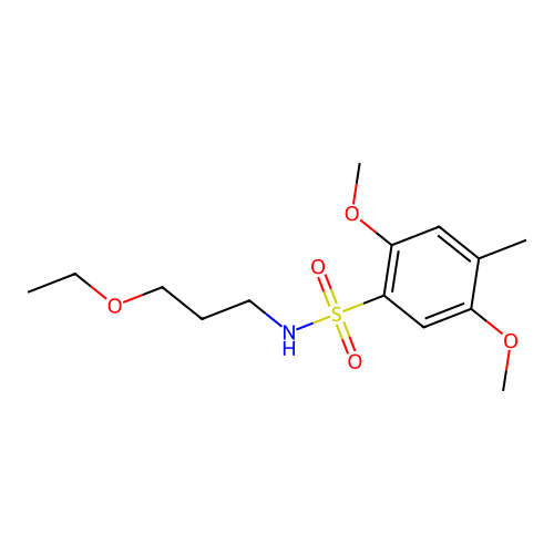 N-(3-ethoxypropyl)-2,5-dimethoxy-4-methylbenzenesulfonamide structure