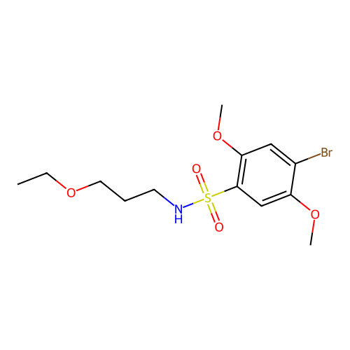 4-bromo-N-(3-ethoxypropyl)-2,5-dimethoxybenzenesulfonamide structure