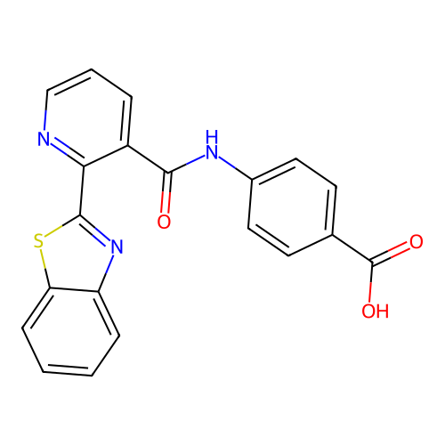 4-(2-(Benzo[d]thiazol-2-yl)nicotinamido)benzoic acid structure
